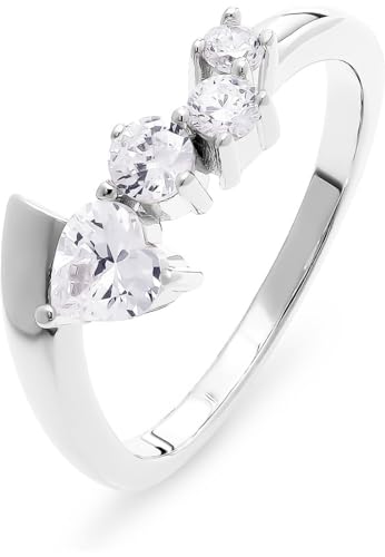 JETTE Damen-Damenring 925er Silber, recycelt 4 Zirkonia 59 Silber 32027885 JETTE Damen-Damenring 925er Silber, recycelt 4 Zirkonia 59 Silber 32027885 von JETTE