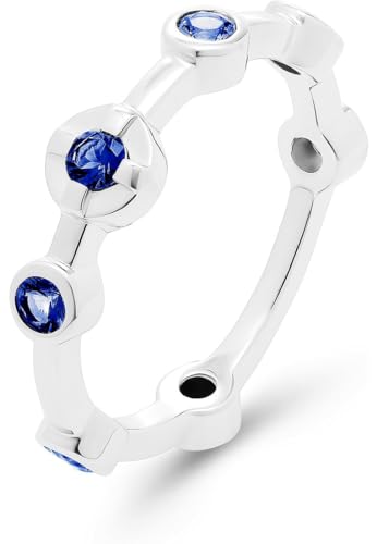 JETTE Damen-Damenring 925er Silber, recycelt 7 Farbstein 63 Silber 32027823 von JETTE