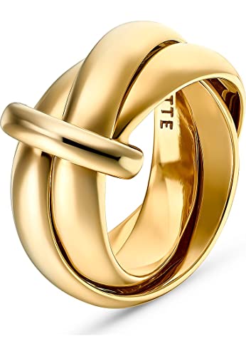 JETTE Damen-Damenring 925er Silber 59, Gelbgold 32015362 von JETTE