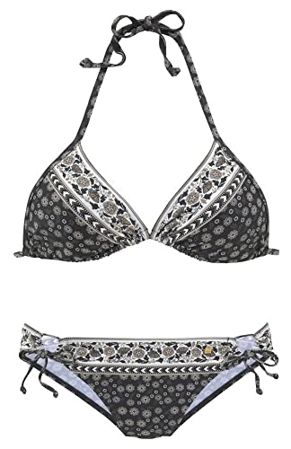 JETTE Damen Triangel Bikini (Cup A/B) (36, Black Print) von JETTE