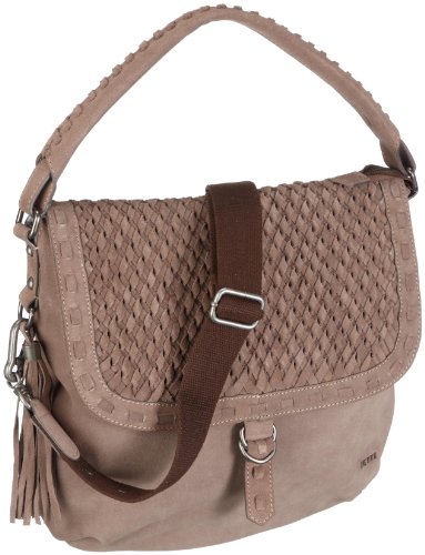 JETTE Flap Bag 03/12/13562-930 Damen Schultertaschen, Grau (taupe), 34x30,5x8 cm (B x H x T) von JETTE