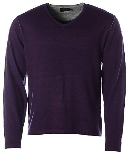 JETTE J.J. Men Herren Feinstrick V-Pullover Merrinowolle Kaschmir Lila M von JETTE