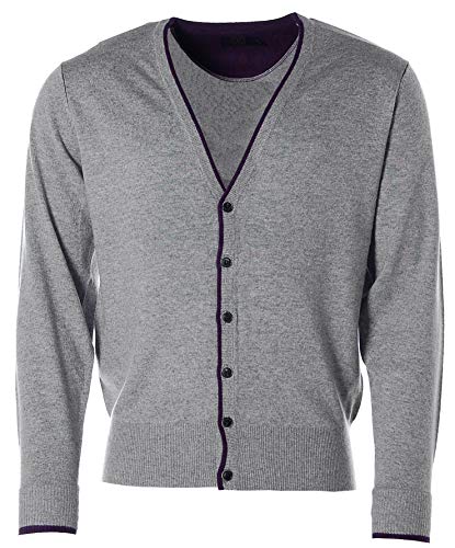 JETTE J.J. Men JOOP V-Strickjacke Strick Jacke Merrinowolle Kaschmir Grau L von JETTE