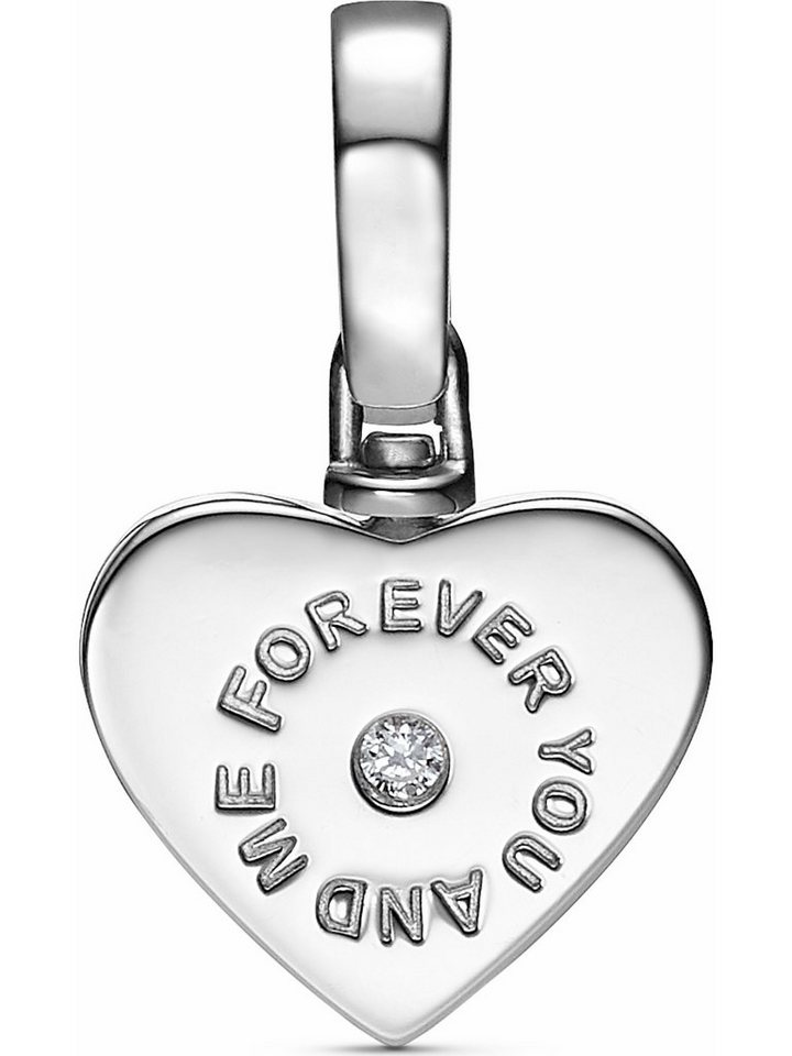 JETTE Kettenanhänger JETTE Damen-Charm 925er Silber rhodiniert Zirkonia von JETTE