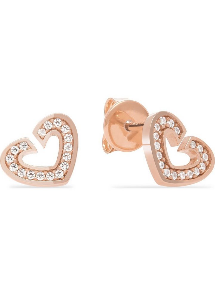 JETTE Paar Ohrstecker JETTE Damen-Ohrstecker 925er Silber 34 Zirkonia, SACRED HEART von JETTE