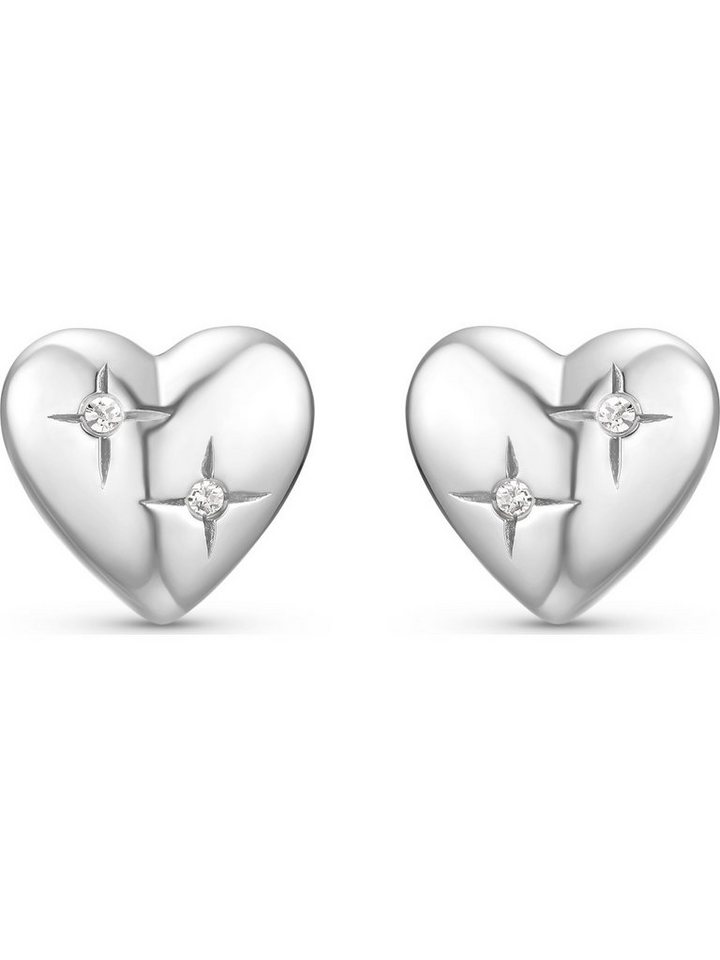 JETTE Paar Ohrstecker JETTE Damen-Ohrstecker 925er Silber 4 Zirkonia von JETTE