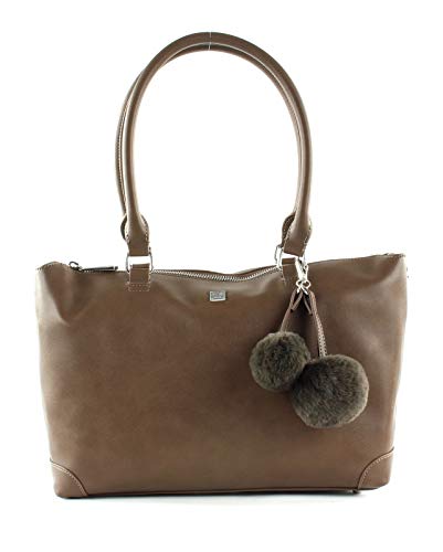 JETTE Plus-Fur Shopper Truffle/Shiny Silver von JETTE