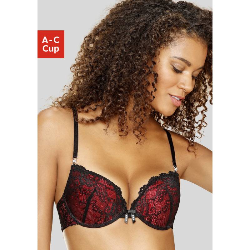JETTE Push-up-BH Damen dunkelrot-schwarz Gr.70C von JETTE