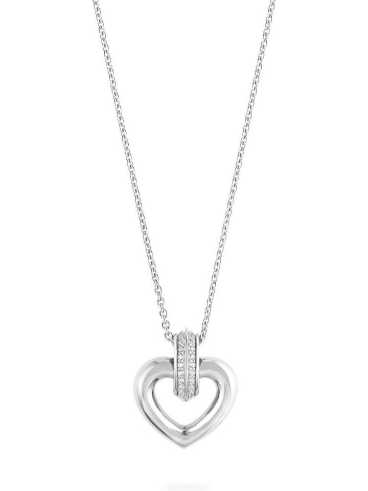 JETTE Silberkette JETTE Damen-Kette 925er Silber 38 Zirkonia Herz, STRONG HEART von JETTE