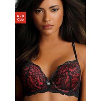 Witt Damen Push-up-BH, schwarz-rot von JETTE