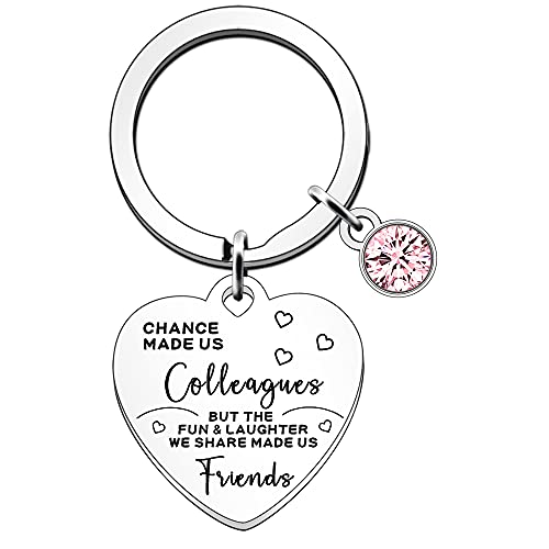 JETTOP Schlüsselanhänger 'Chance Made Us Kollegen' - Silber, Herzform mit Herzanhänger, Minimalist, Unisex-Erwachsene, Metallisch JETTOP Schlüsselanhänger 'Chance Made Us Kollegen' - Silber, Herzform mit Herzanhänger, Minimalist, Unisex-Erwachsene, Metallisch von JETTOP