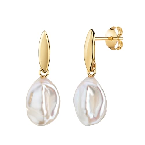 1 Paar Ohrhänger 585 Gold Barockperlen Ohrstecker Keshi-Perle für Damen. Jeder Perlenhänger ist ein Unikat - Made in Germay 1 Paar Ohrhänger 585 Gold Barockperlen Ohrstecker Keshi-Perle für Damen. Jeder Perlenhänger ist ein Unikat - Made in Germay von JEVELION