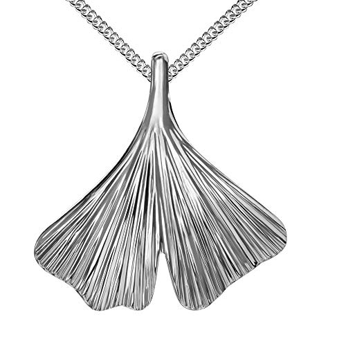 Kettenanhänger Ginkgo-Blatt Sterling-silber für Damen Mit Kette 36 cm von JEVELION