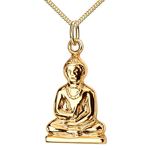 Anhänger Buddha 333 Gold Goldanhänger für Damen Mit Kette 50 cm von JEVELION