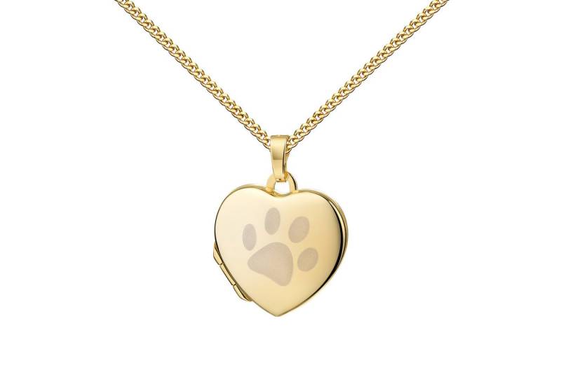 JEVELION Amulett Gold-Medaillon 333 Gelbgold Haustier Hund Katze Anhänger für Bilder (Herzenschmuck aus Gold, für Damen und Mädchen), Mit Kette vergoldet - Länge wählbar 36 - 70 cm von JEVELION