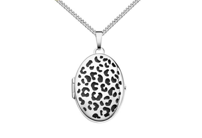 JEVELION Amulett Medaillon Silber 925 im Animal-Design Anhänger zum Öffnen für 2 Bilder (Foto-Amulett, für Damen und Mädchen), Mit Halskette Sterlingsilber - Länge wählbar 36 - 70 cm von JEVELION