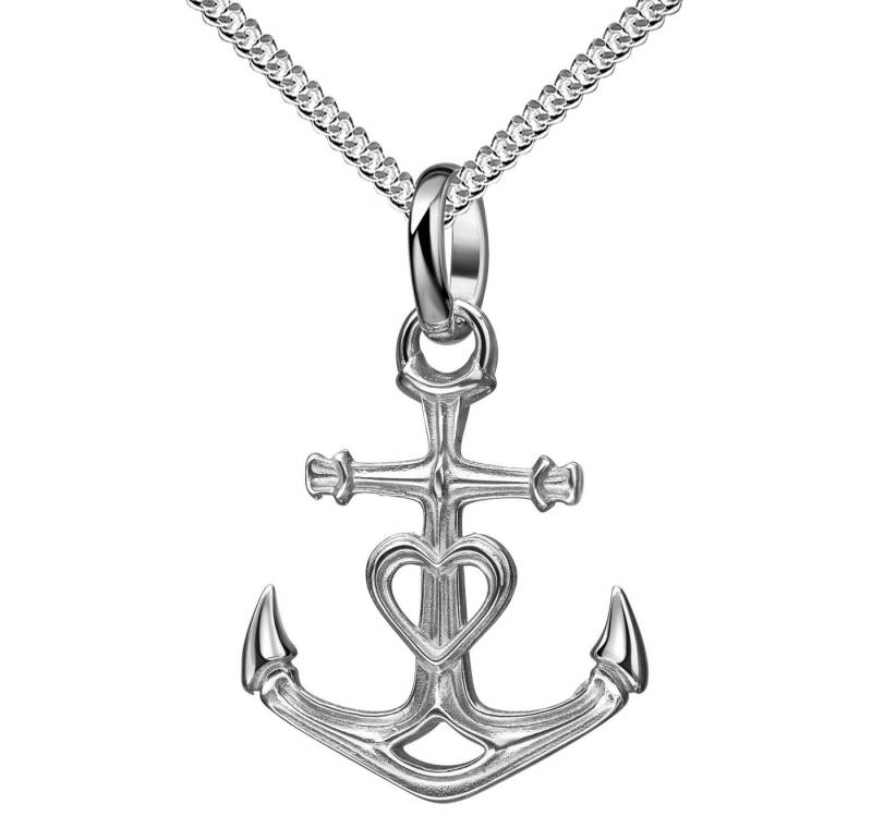 JEVELION Ankeranhänger 925 Silberanhänger Anker - Made in Germany (Silberanhänger, für Damen und Herren), Mit Silberkette 925 - Länge wählbar 36 - 70 cm. von JEVELION