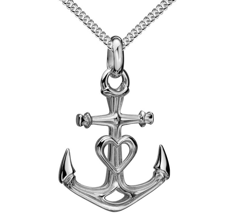 JEVELION Ankeranhänger Anhänger Anker 925 Silber - Made in Germany (Silberanhänger, für Damen und Herren), Mit Silberkette 925 - Länge wählbar 36 - 70 cm. von JEVELION