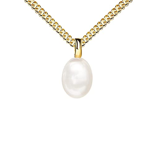 JEVELION Damen-Perlen Anhänger Gold 585 Süßwasserperlen Damenschmuck Mit Kette - Kettenlänge 40 cm. von JEVELION