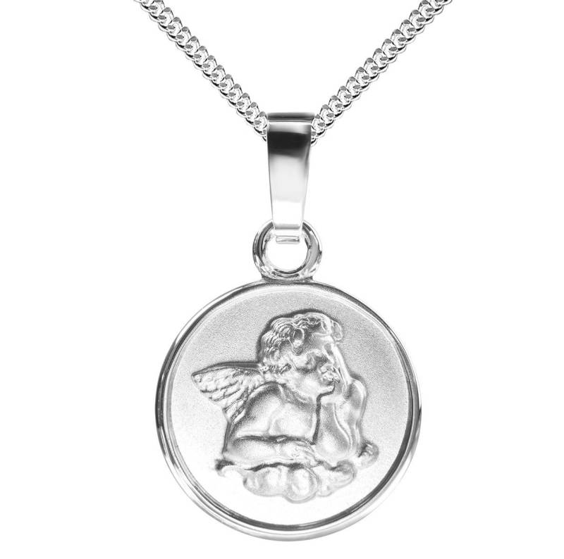 JEVELION Engelanhänger Anhänger 925 Sterlingsilber Schutzengel - Made in Germany (Silberkreuz, für Damen und Herren), Mit Silberkette 925 - Länge wählbar 36 - 70 cm oder ohne Kette. von JEVELION