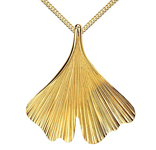JEVELION Gold Anhänger Ginkgo-Blatt 750 Gold 18 Karat 18K für Damen Mit Kette 70 cm JEVELION Gold Anhänger Ginkgo-Blatt 750 Gold 18 Karat 18K für Damen Mit Kette 70 cm von JEVELION