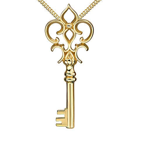 JEVELION Goldkette Anhänger Schlüssel zum Herzen Anhänger 333 Gold 8 Karat für Damen Kettenanhänger. Mit Kette Länge 60 cm JEVELION Goldkette Anhänger Schlüssel zum Herzen Anhänger 333 Gold 8 Karat für Damen Kettenanhänger. Mit Kette Länge 60 cm von JEVELION