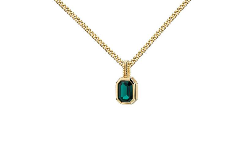 JEVELION Kette mit Anhänger 333 Goldanhänger mit grünem Zirkonia - Made in Germany (Goldanhänger, für Damen und Mädchen), Mit Kette vergoldet- Länge wählbar 36 - 70 cm oder ohne Kette. von JEVELION