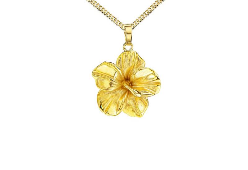 JEVELION Kette mit Anhänger Blüten Anhänger 333 Gold - Made in Germany (Goldanhänger, für Damen), Mit Kette vergoldet- Länge wählbar 36 - 70 cm. von JEVELION