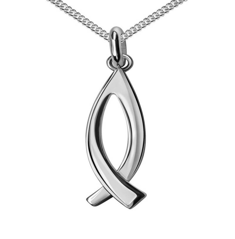 JEVELION Kette mit Anhänger Fisch Anhänger Silber (Silberanhänger, für Damen und Herren), Mit Silberkette 925 - Länge wählbar 36 - 70 cm. von JEVELION