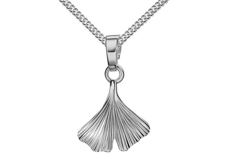 JEVELION Kette mit Anhänger Ginkgo Anhänger Silber (Silberanhänger, für Damen), Mit Silberkette 925 - Länge wählbar 36 - 70 cm. von JEVELION