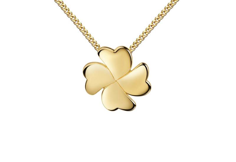 JEVELION Kette mit Anhänger Kettenanhänger Kleeblatt 333 Gold / 8 Karat - Made in Germany (Goldanhänger, für Damen und Mädchen), Mit Kette vergoldet- Länge wählbar 36 - 70 cm oder ohne Kette. von JEVELION