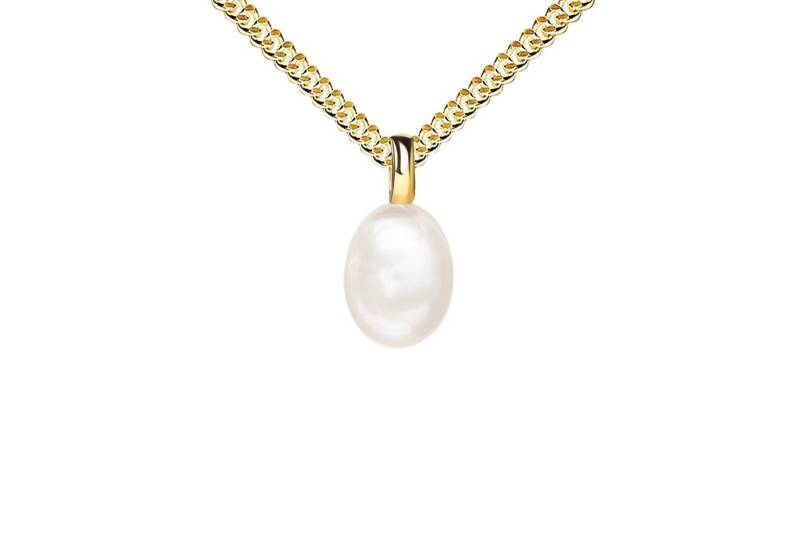 JEVELION Kette mit Anhänger Perlen Anhänger 585 Gold - Made in Germany (Anhängerkette, für Damen), Mit Kette vergoldet- Länge wählbar 36 - 70 cm. von JEVELION