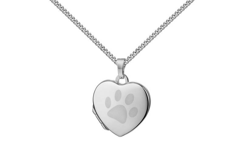 JEVELION Kette mit Anhänger Silber-Amulett Herz 925 Silber Haustier Hund Katze Anhänger für Bilder (Foto Medaillon, für Damen und Mädchen), Mit Kette Sterlingsilber - Länge wählbar 36 - 70 cm von JEVELION