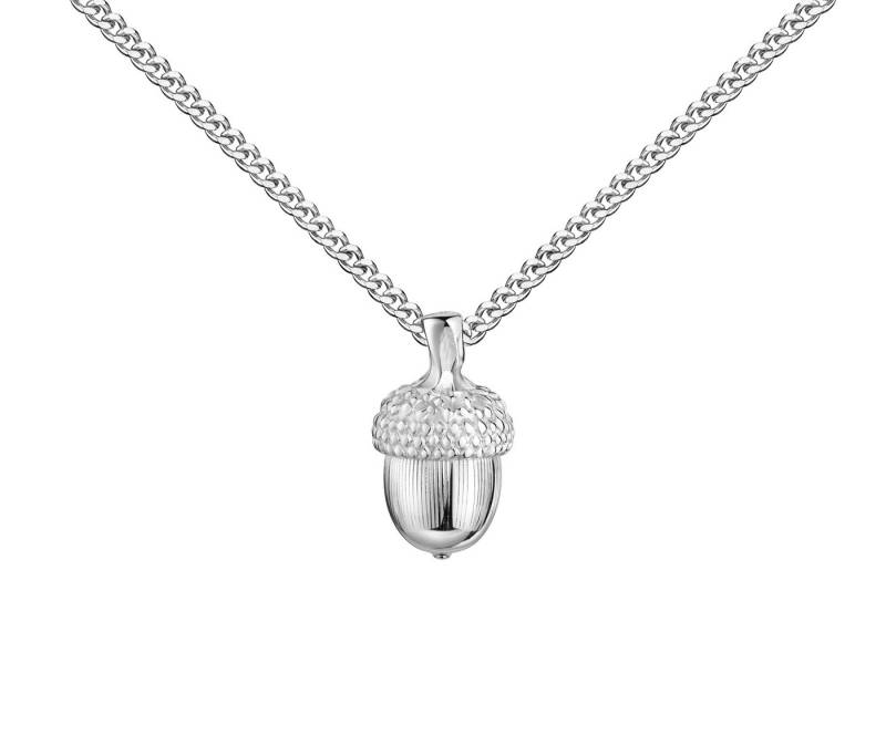 JEVELION Kette mit Anhänger Silber Anhänger 925 Silber Eichel Nuss Glücksbringer - Made in Germany (Silberanhänger, für Damen und Mädchen), Mit Silberkette 925 - Länge wählbar 36 - 70 cm oder ohne Kette. von JEVELION