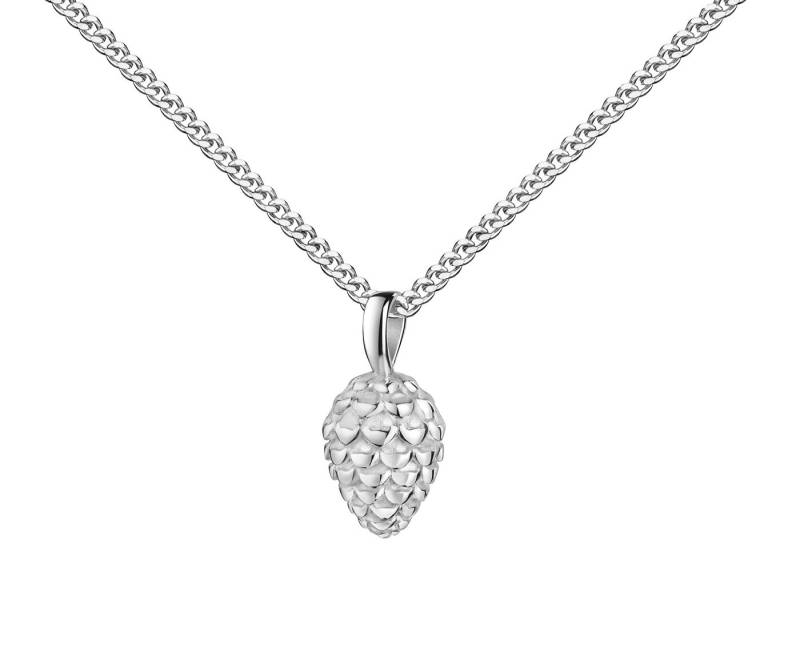 JEVELION Kette mit Anhänger Silber Anhänger 925 Silber Tannenzapfen Glücksbringer Made in Germany (Silberanhänger, für Damen und Mädchen), Mit Silberkette 925 - Länge wählbar 36 - 70 cm oder ohne Kette. von JEVELION