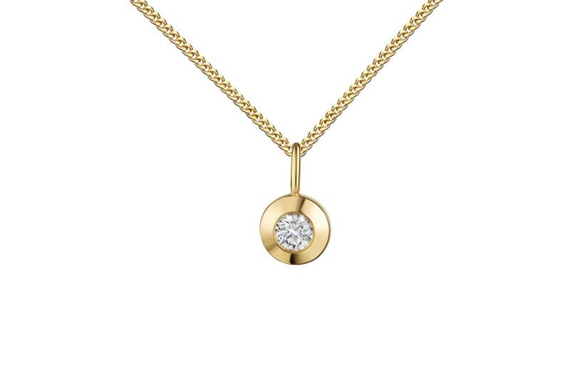 JEVELION Kettenanhänger 333 Gold Anhänger mit Zirkonia - Made in Germany (Goldanhänger, für Damen und Mädchen), Mit Kette vergoldet- Länge wählbar 36 - 70 cm oder ohne Kette. von JEVELION