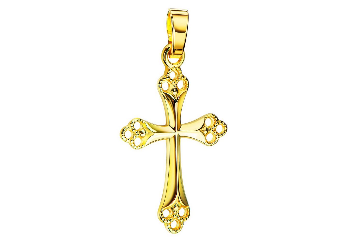 JEVELION Kettenanhänger Kreuz-Anhänger 585 Gold (Goldkreuz, für Damen), Goldschmuck - Made in Germany von JEVELION