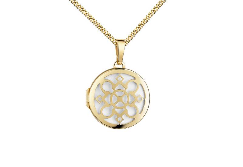 JEVELION Kettenanhänger Medaillon Gold 333 zum Öffnen Amulett Anhänger - Made in Germany (Bild Amulett, für Damen und Mädchen), Mit Kette vergoldet- Länge wählbar 36 - 70 cm oder ohne Kette. von JEVELION