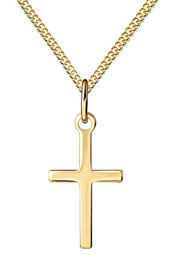 JEVELION Kreuz-Anhänger 333 Gold Gold-Kreuz für Damen, Herren und Kinder Ketten-Anhänger 8 Karat Gold mit Kette von JEVELION