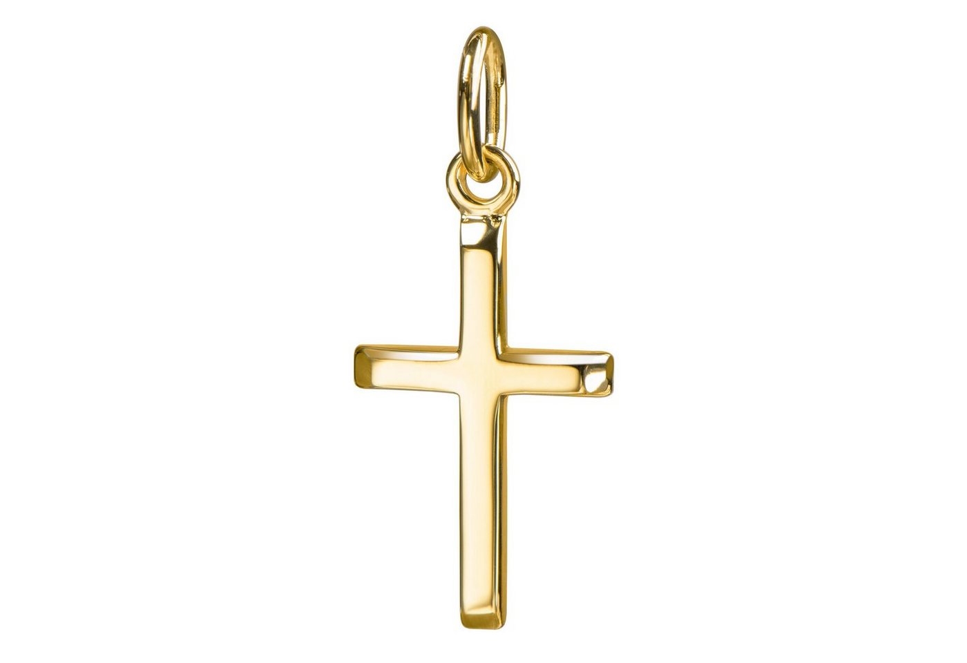 JEVELION Kreuzanhänger kleiner Kreuz Anhänger 585 Gold (Goldkreuz, für Damen und Kinder), Goldenes Kreuz - Made in Germany von JEVELION