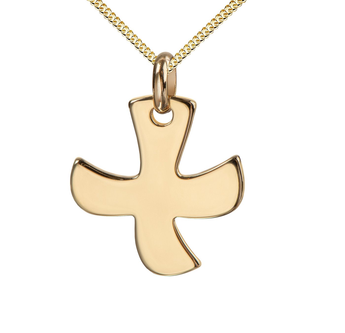 JEVELION Kreuzkette Taizé-Kreuz Kreuzanhänger 333 Gold - Made in Germany (Goldkreuz, für Damen und Herren), Mit Kette vergoldet- Länge wählbar 36 - 70 cm oder ohne Kette. von JEVELION