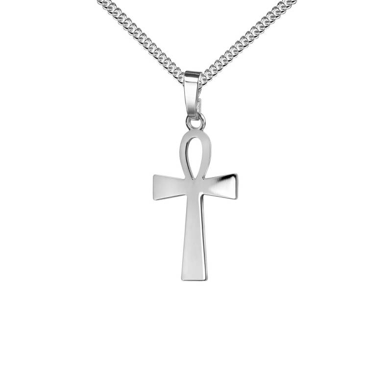 JEVELION Kreuzkette ägyptisches Kreuz 925 Silberkreuz - Made in Germany (Silberanhänger, für Damen und Herren), Mit Silberkette 925 - Länge wählbar 36 - 70 cm oder ohne Kette. von JEVELION