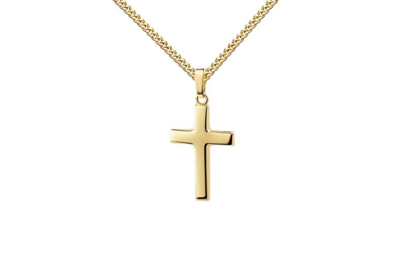 JEVELION Kreuzkette massiver Kreuzanhänger 333 Gold 8 Karat - Made in Germany (Goldkreuz, für Damen und Mädchen), Mit Kette vergoldet- Länge wählbar 36 - 70 cm oder ohne Kette. von JEVELION