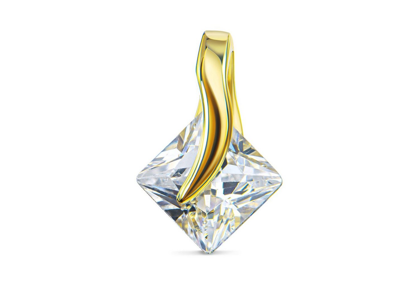 JEVELION Kristallanhänger Zikonia Anhänger 333 Gold (Goldanhänger, für Damen), Goldschmuck - Made in Germany von JEVELION
