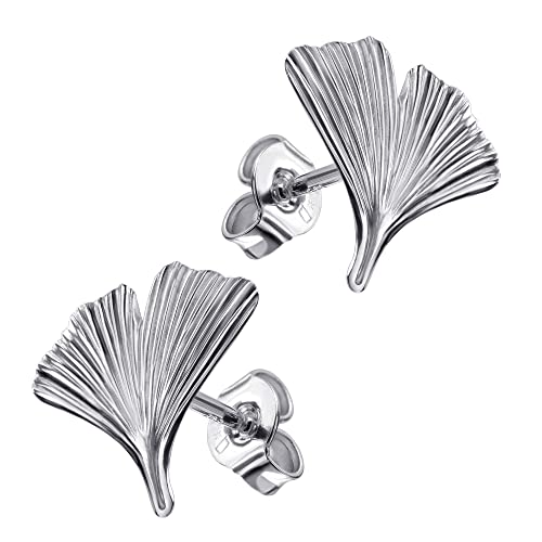 Ohrstecker Silber Ohrringe 925 Sterling-Silber Ginkgo Ohrschmuck Silber für Damen Ohrstecker Silber Ohrringe 925 Sterling-Silber Ginkgo Ohrschmuck Silber für Damen von JEVELION
