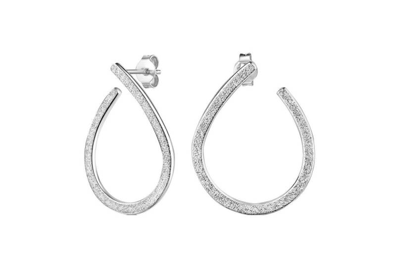 JEVELION Paar Ohrstecker 925 Silber Ohrschmuck glitzernde diamantierte Oberfläche (Ohrschmuck Silber, 2-tlg., für Damen und Mädchen), Made in Germany von JEVELION
