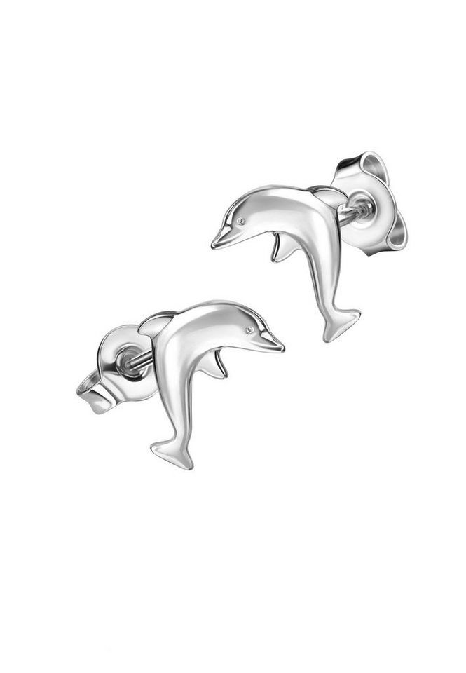 JEVELION Paar Ohrstecker Delfin Ohrstecker 925 Sterlingsilber- (Silber Ohrschmuck, 2-tlg., für Kinder - Mädchen), Delphinstecker Made in Germany von JEVELION
