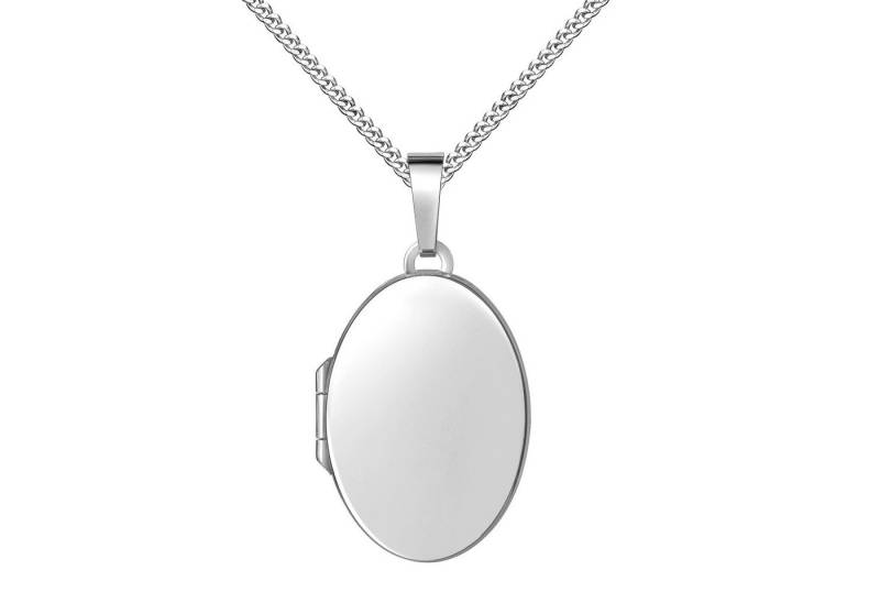 JEVELION Silberkette + Medaillon zum Öffnen oval 925 Silber für 2 Fotos Made in Germany (Bilder-Amulett Anhänger, für Damen, Frauen und Mädchen), Mit Kette Sterlingsilber - Länge wählbar 36 - 70 cm oder ohne Kette. von JEVELION