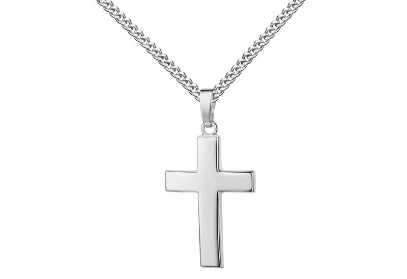 JEVELION Silberkette Kreuzanhänger 925 Silber Kreuz Schmuck Geschenk - Made in Germany (Silberanhänger, für Damen und Herren), Mit Silberkette 925 - Länge wählbar 36 - 70 cm oder ohne Kette. von JEVELION