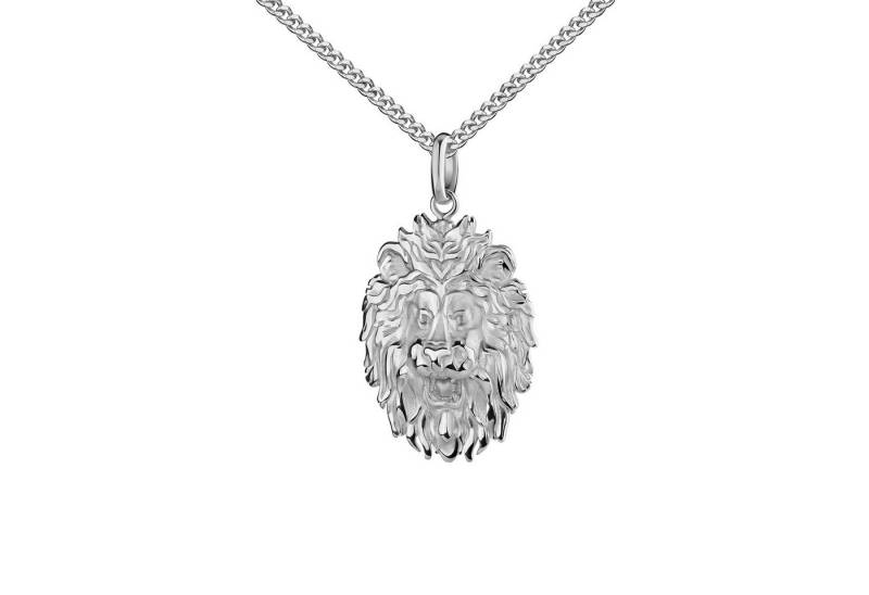 JEVELION Silberkette Löwen-Anhänger 925 Silber - Made in Germany (massiver Silberanhänger, für Damen und Herren), Mit Silberkette 925 - Länge wählbar 36 - 70 cm oder ohne Kette. von JEVELION